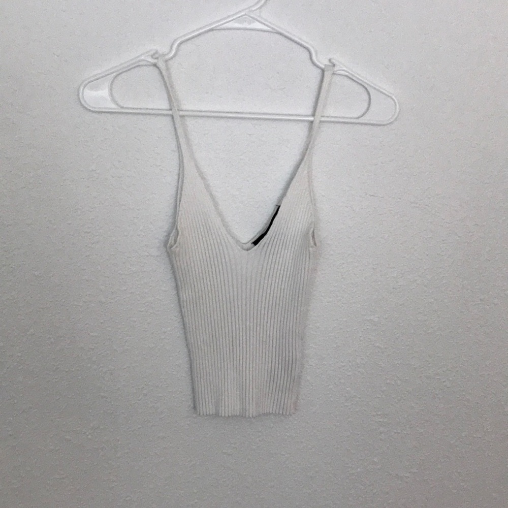 white ribbed tank top